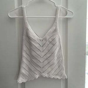 White crochet crop tank top size medium never worn